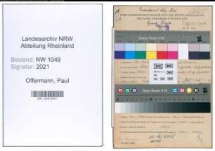 Entnazifizierung Paul Offermann , geb. 18.04.1903 (Finanzangestellter)