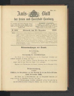 No. 308, 25. Dezember 1918