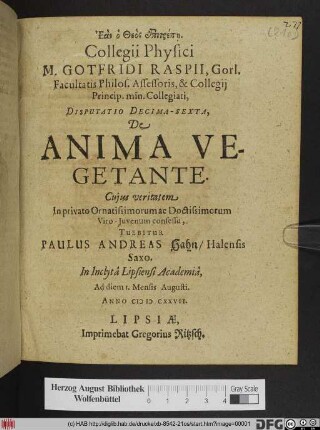 De Anima Vegetante