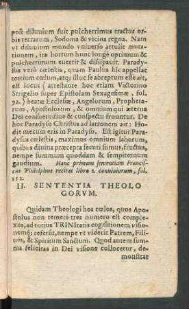 II. Sententia Theologorum.