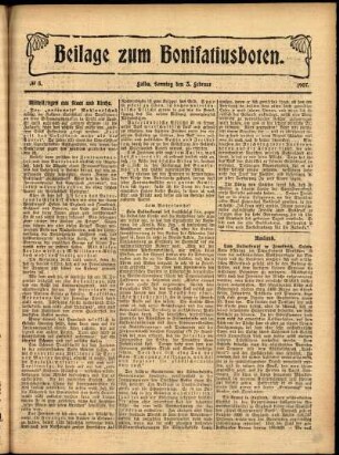 Zweite Ausgabe vom Sonntag, den 03. Februar 1907.