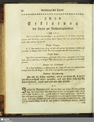 Erklärung des Textes zur Nachmittagspredigt