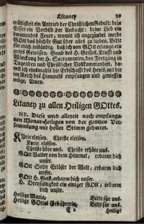 Litaney zu allen Heiligen Gottes.