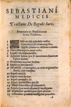 Tractatus de regulis iuris. 1. Florentia, 1572