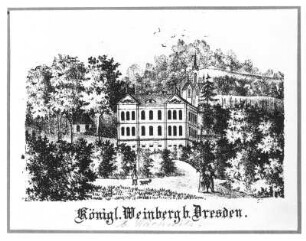 Königlicher Weinberg in Dresden : Königlicher Weinberg in Dresden. Steindruck; 10,0 x 13,0 cm, um 1830. Dresden: Kupferstich-Kabinett A 132694 in Sax.top. Va 4,6