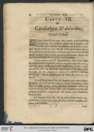 Capvt VII. De Cardialgia, & doloribus ventriculi