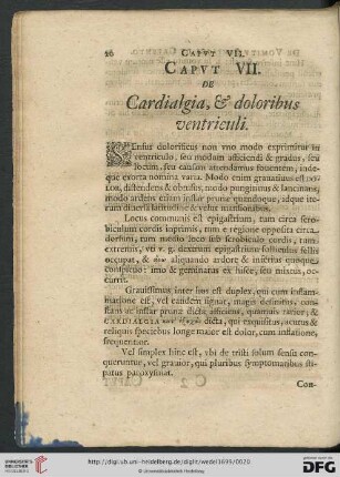 Capvt VII. De Cardialgia, & doloribus ventriculi