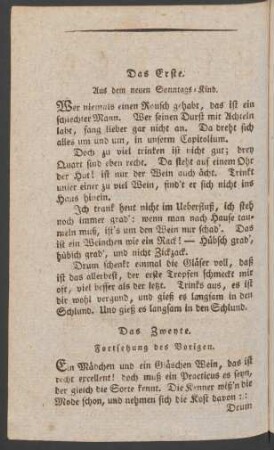 Das Zweyte. Fortsetzung des Vorigen.