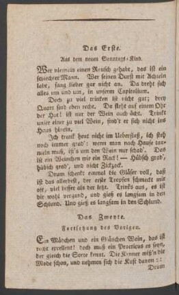 Das Zweyte. Fortsetzung des Vorigen.