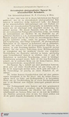 20: Stereoskopisch-photographischer Apparat für wissenschaftliche Aufnahmen