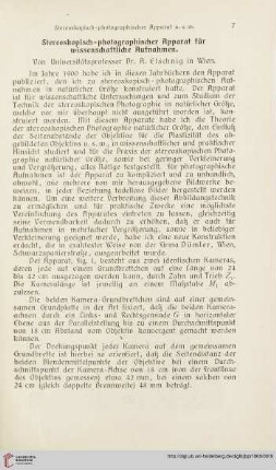 20: Stereoskopisch-photographischer Apparat für wissenschaftliche Aufnahmen
