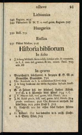 21-23, Historia bibliorum