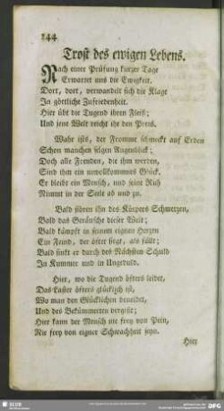 Trost des ewigen Lebens