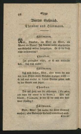 Viertes Gespräch. Theodor und Hüllmann