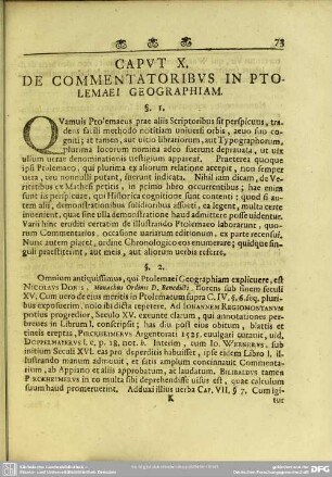 Caput X. De Commentatoribus In Ptolemaei Geographiam