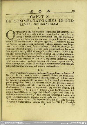 Caput X. De Commentatoribus In Ptolemaei Geographiam