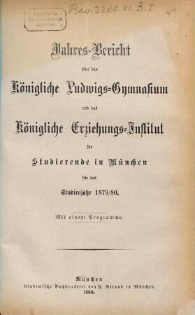 Jahresbericht .... 1879/80
