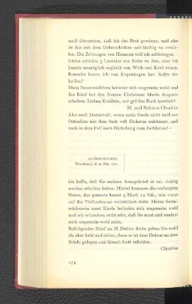 An Gerstenberg Wandsbeck, den 20. November 1775