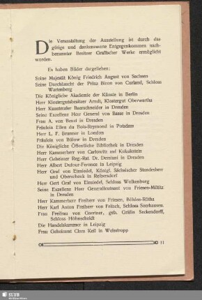 [Verzeichnis der Leihgeber]