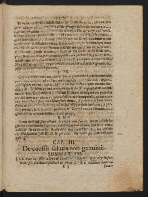Cap. III. De caussis salutis non genuinis