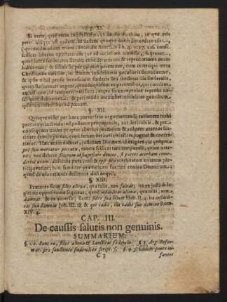 Cap. III. De caussis salutis non genuinis