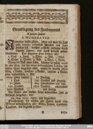 Grundlegung des Fundaments in ganzen Zahlen