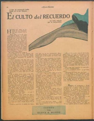 El culto del recuerdo : Cuento por Elena S. Muñoz