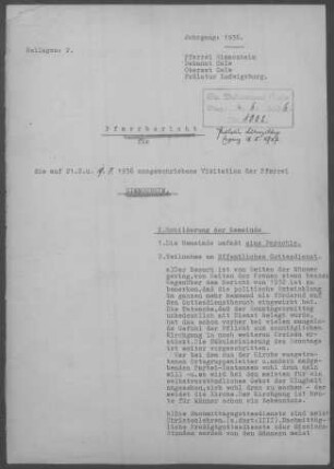 Simmozheim: Pfarrbericht 1936