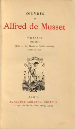 Oeuvres complètes de Alfred de Musset : édition ornée de 28 gravures d'après les dessins de M. Bida, d'un portrait gravé par M. Flameng d'après l'original de M. Landelle et accompagnée d'une notice sur Alfred de Musset par son frère, 2