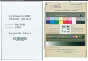 Entnazifizierung Johann De Longueville , geb. 13.01.1885 (Kaufmann)