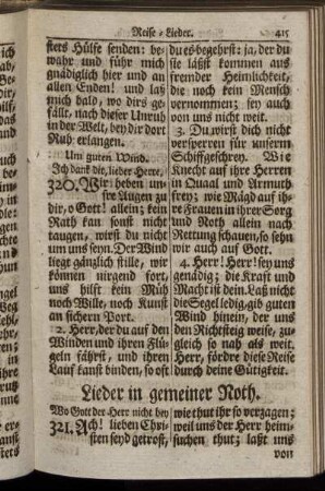 Lieder in gemeiner Noth. - Lieder in besondern Nöthen.