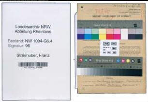 Entnazifizierung Franz Straehuber , geb. 10.10.1901 (Ingenieur)
