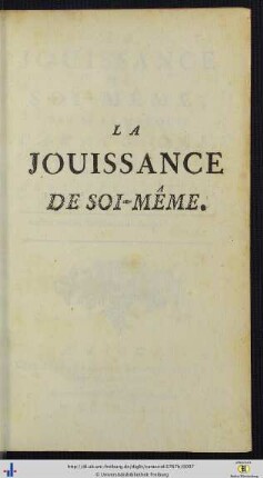 La jouissance de Soi-même