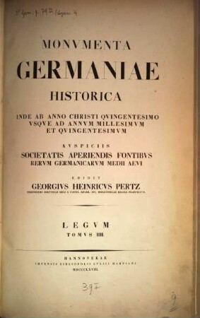 Monumenta Germaniae Historica : inde ab anno Christi quingentesimo usque ad annum millesimum et quingentesimum, 4