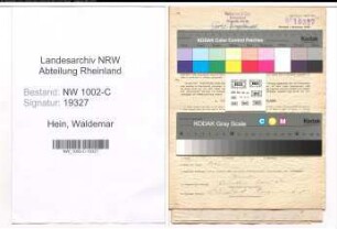 Entnazifizierung Waldemar Hein, geb. 21.10.1896 (Geschaeftsfuehrer)