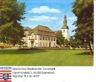 Lampertheim, Rathaus uund Katholische Kirche St. Andreas