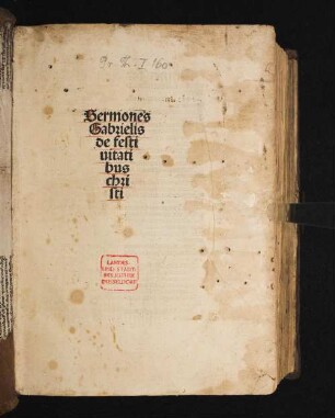 1: Sermones de festivitatibus Christi