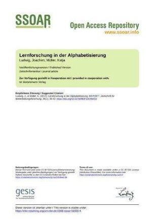 Lernforschung in der Alphabetisierung
