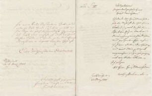 Karoline Luise von Baden an Johann Wilhelm Senfft von Sulburg (Karlsruhe)