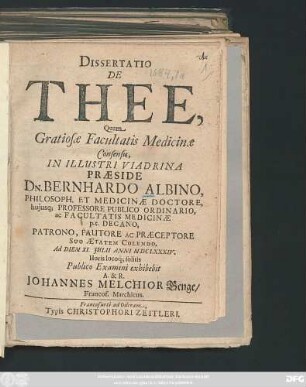 Dissertatio De Thee