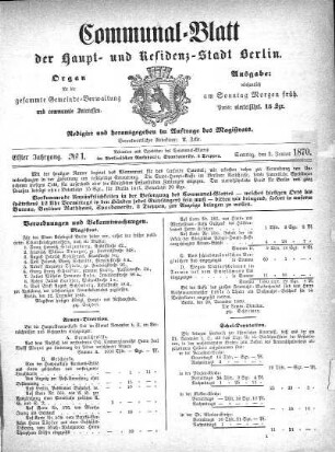 1870,1: No. 1, 2. Januar 1870