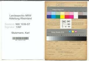 Entnazifizierung Karl Stutzmann , geb. 01.09.1906 (Hilfsfachmeister)