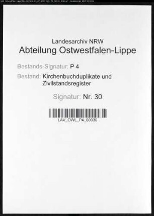 Zivilstandsregister der Munizipalität Bochum (A 1811). (Gemeinde: Bochum, Stadt)