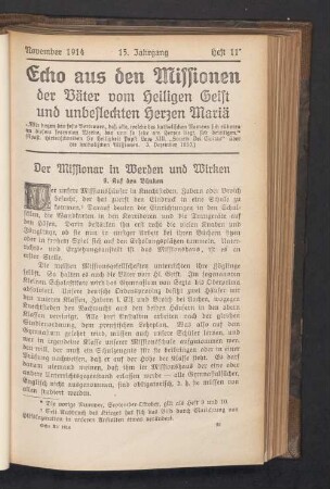 November. 1914. Heft 11