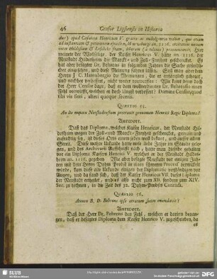 Quaestio 55. An lis nupera Neostadensium protraxit genuinum Henrici Regis Diploma?