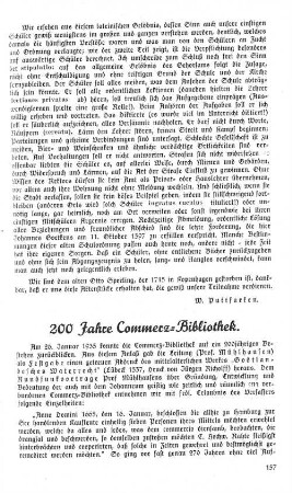 200 Jahre Commerz-Bibliothek.