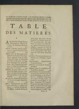 Table des matieres.
