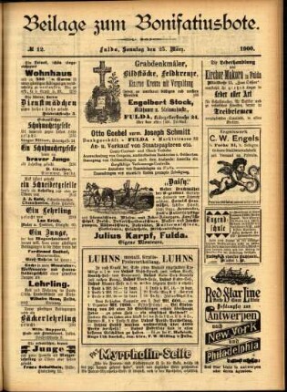 Zweite Ausgabe vom Sonntag, den 25. März 1900.