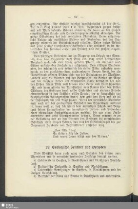 28. Geologische Zeitalter und Perioden