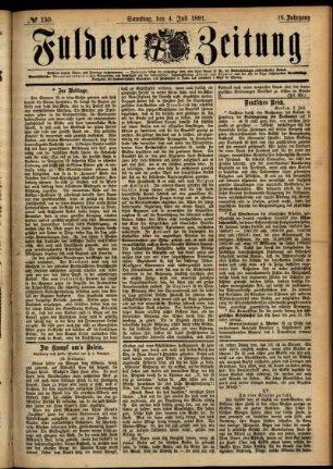 Ausgabe vom Samstag, den 04. Juli 1891.
